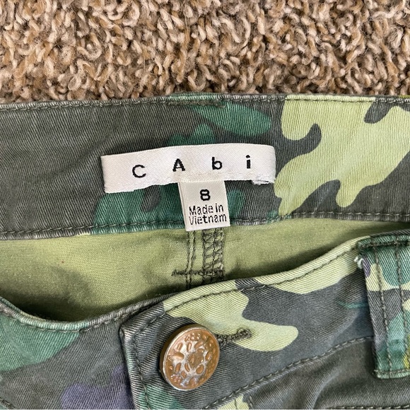 Cabi Clover Camo Skinny Jeans Zippers Cotton Women’s Size 8 - Picture 3 of 6